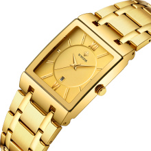 WWOOR 8858 Men luxury gold wristwatches male brand watches quartz man clock waterproof stainless steel fashion Business calendar